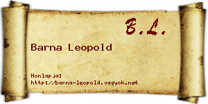 Barna Leopold névjegykártya